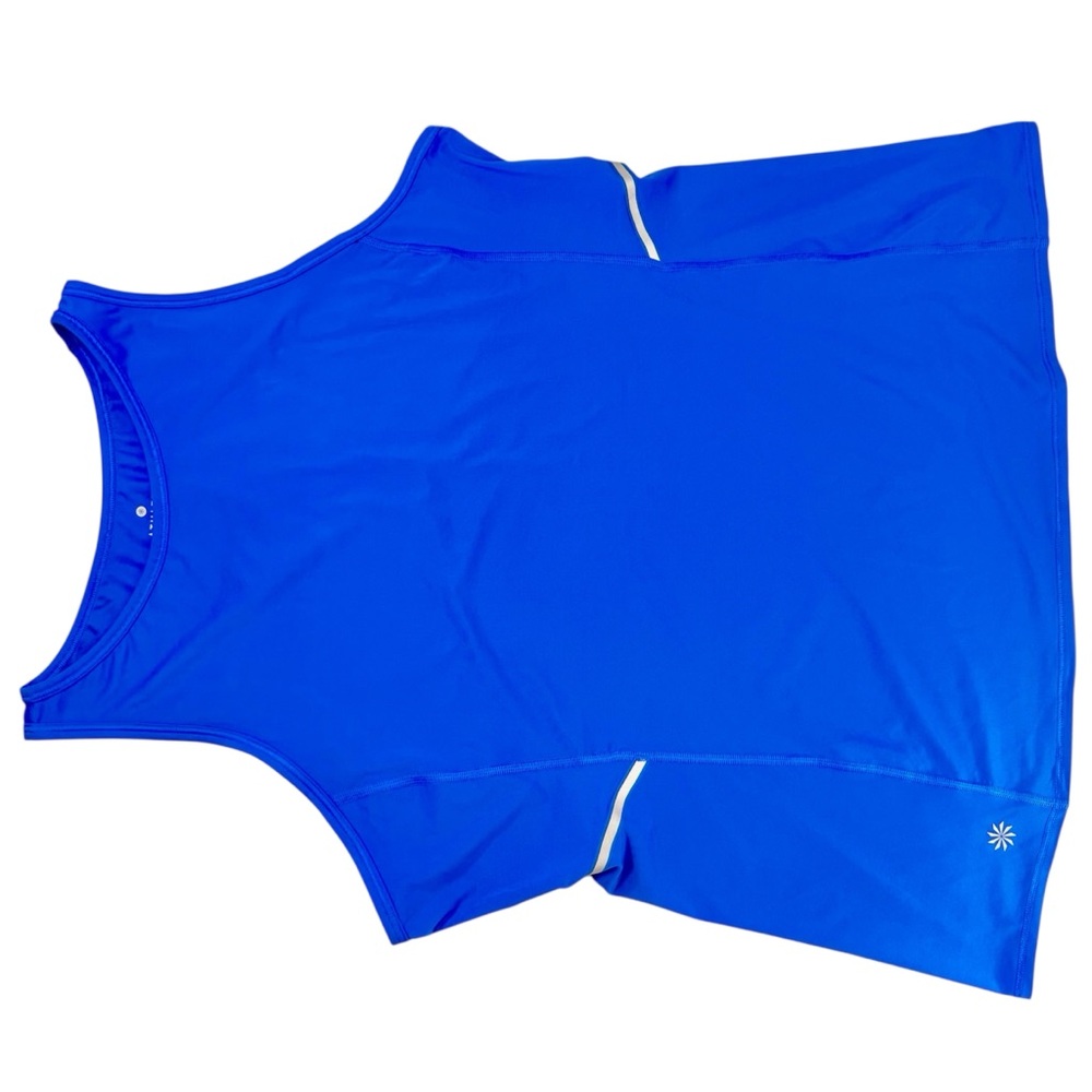 Athleta Luster High Neck Reflective Tank, Macaw Blue, XL - Picture 6 of 14